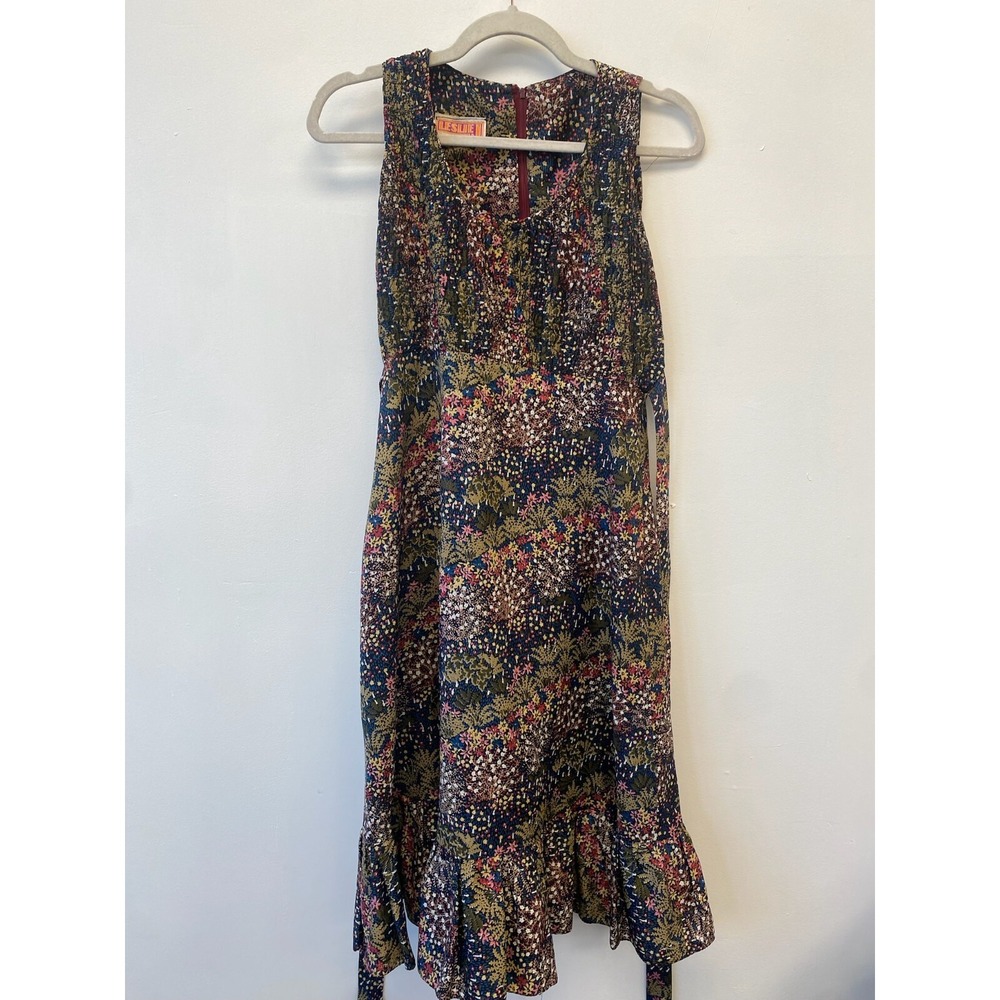 Vtg 80s Leslie J Grunge Floral Maxi Adjustable Dress‎ Small Cottagecore Whimsy